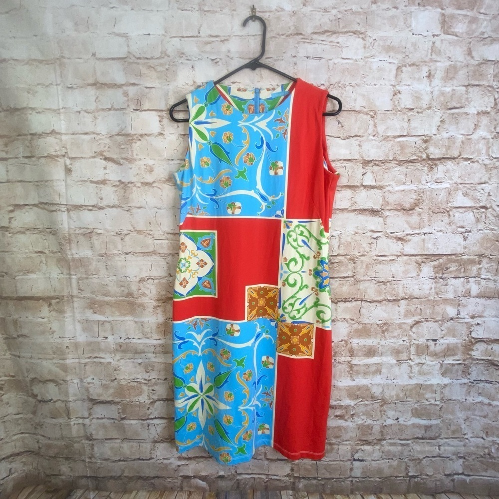 J. McLaughlin Colorblock Floral Catalina Cloth Sophia Sheath Dress Size Medium